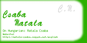 csaba matala business card